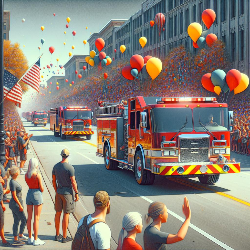 Fire trucks in parade