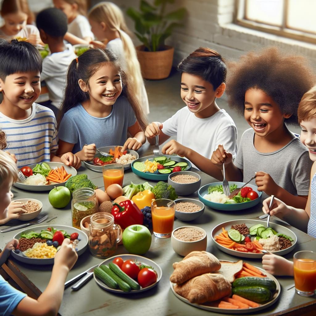 "Children receiving nutritious meals"