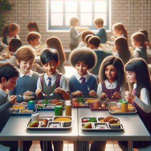 Children receiving school meals.