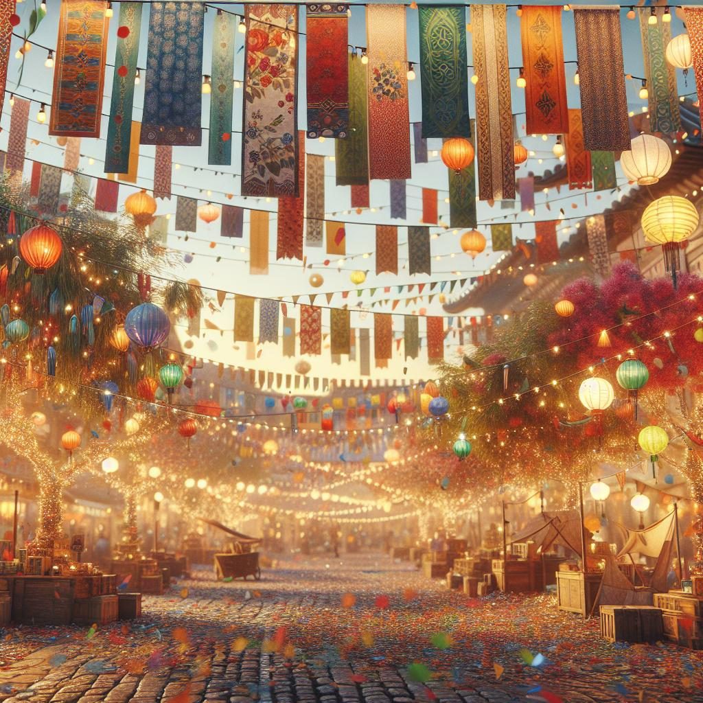 "Colorful festival decorations"