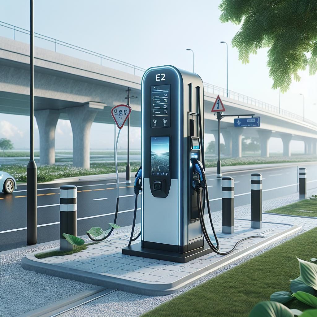 Electric vehicle charging station.