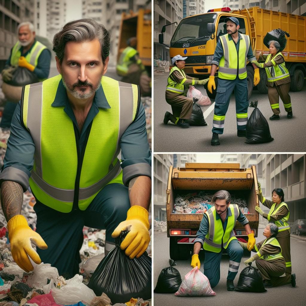 Municipal workers stealing bags