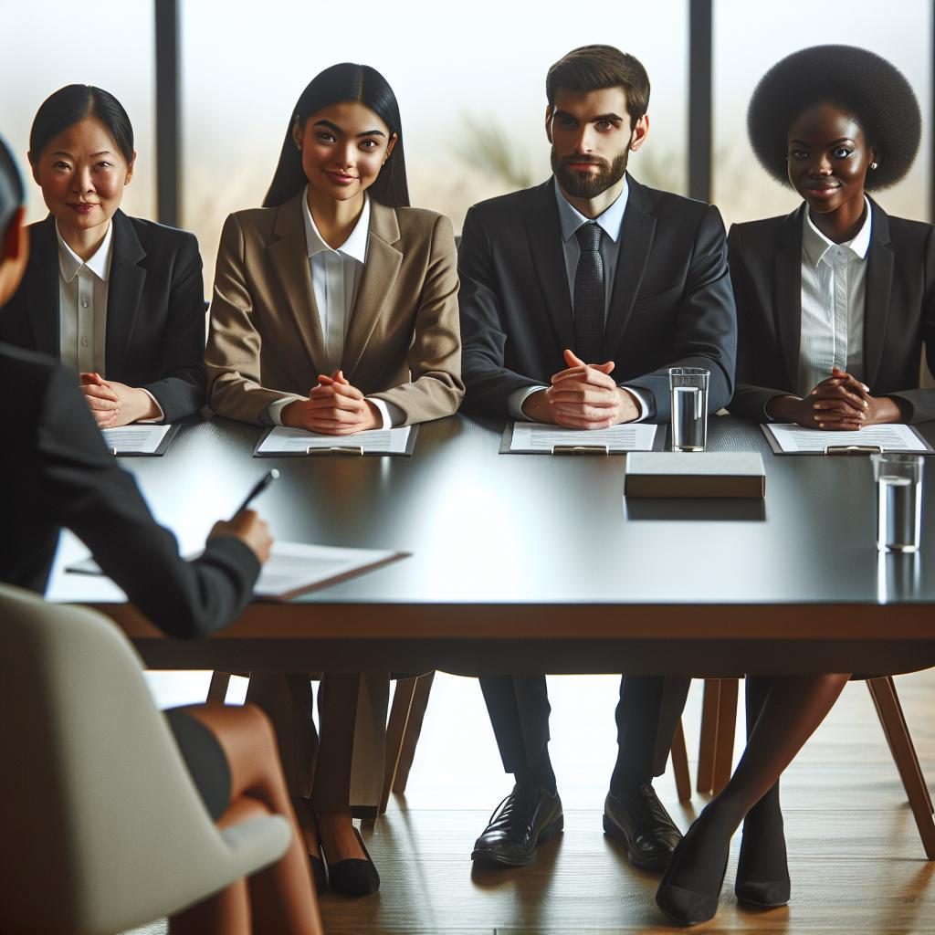 Job interview panel discussion.