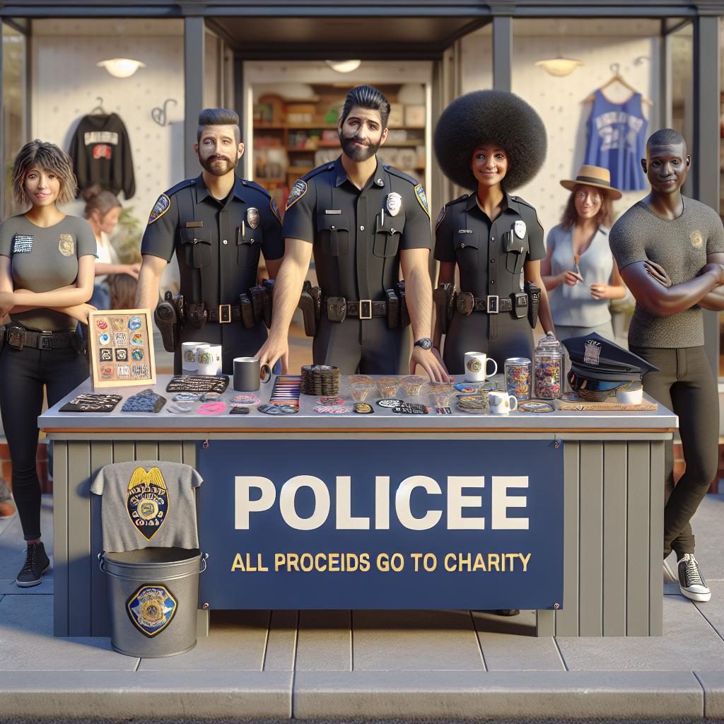 Police fundraising sacrifice concept.