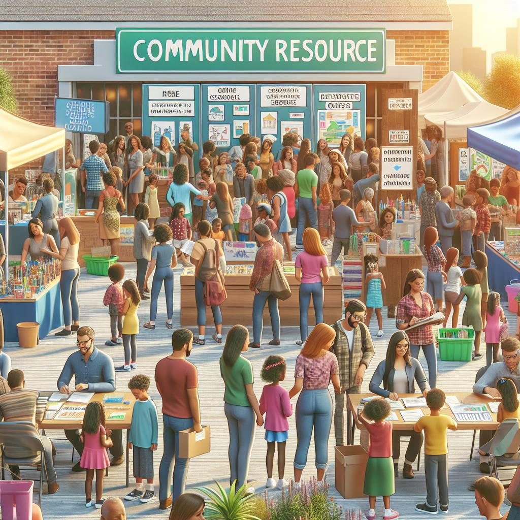 Community resource fair illustration.