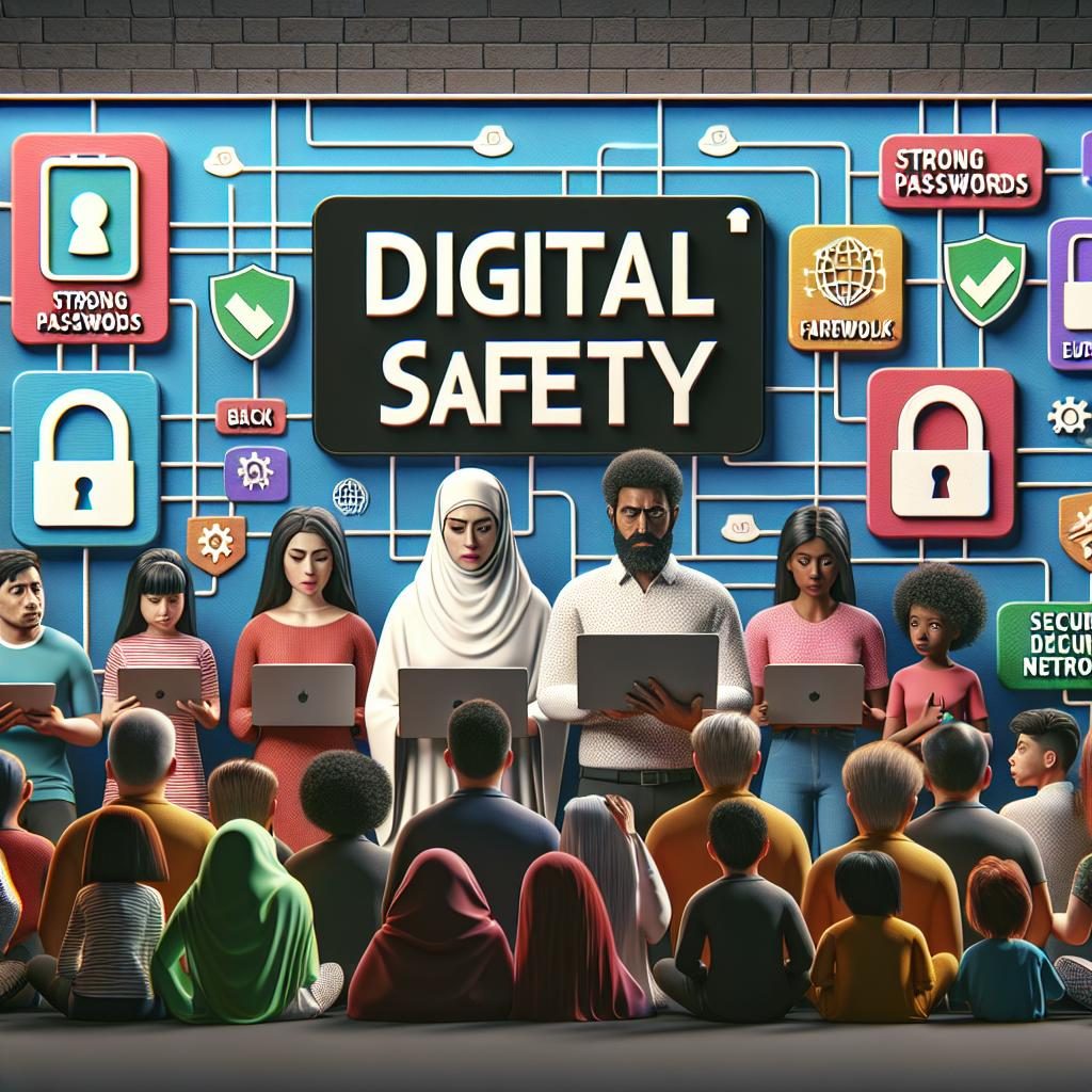 Digital safety campaign concept.