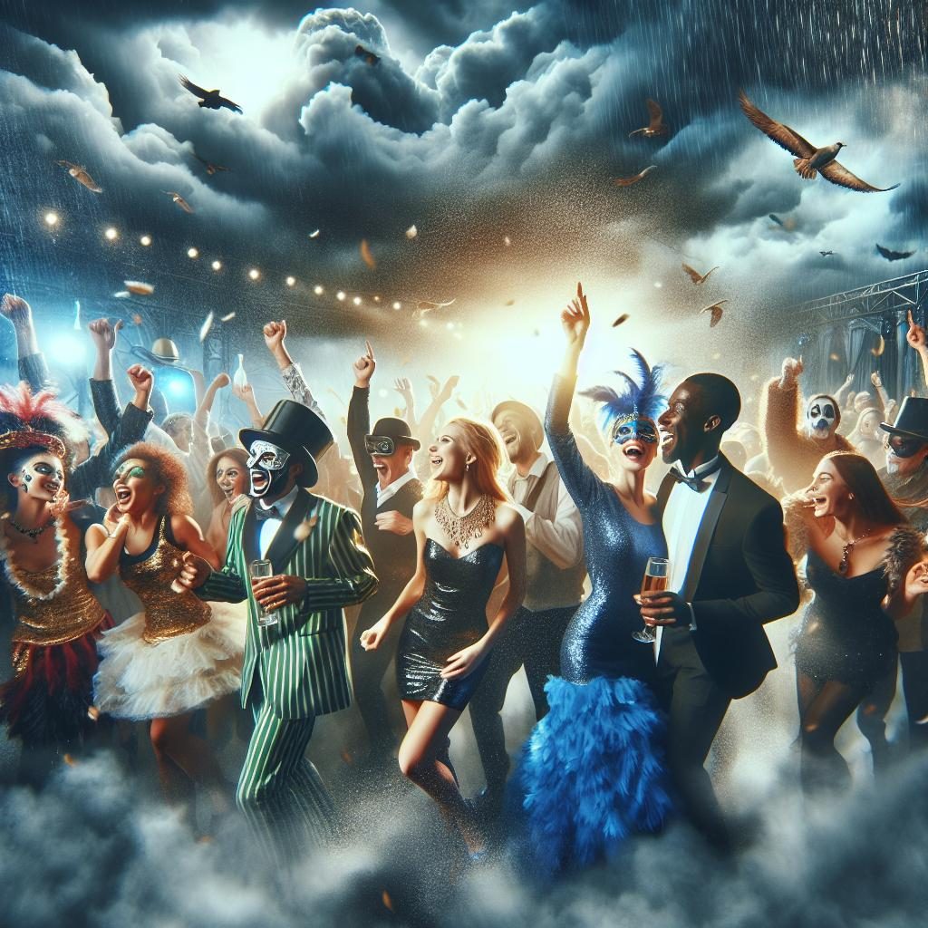 Vibrant stormy celebration