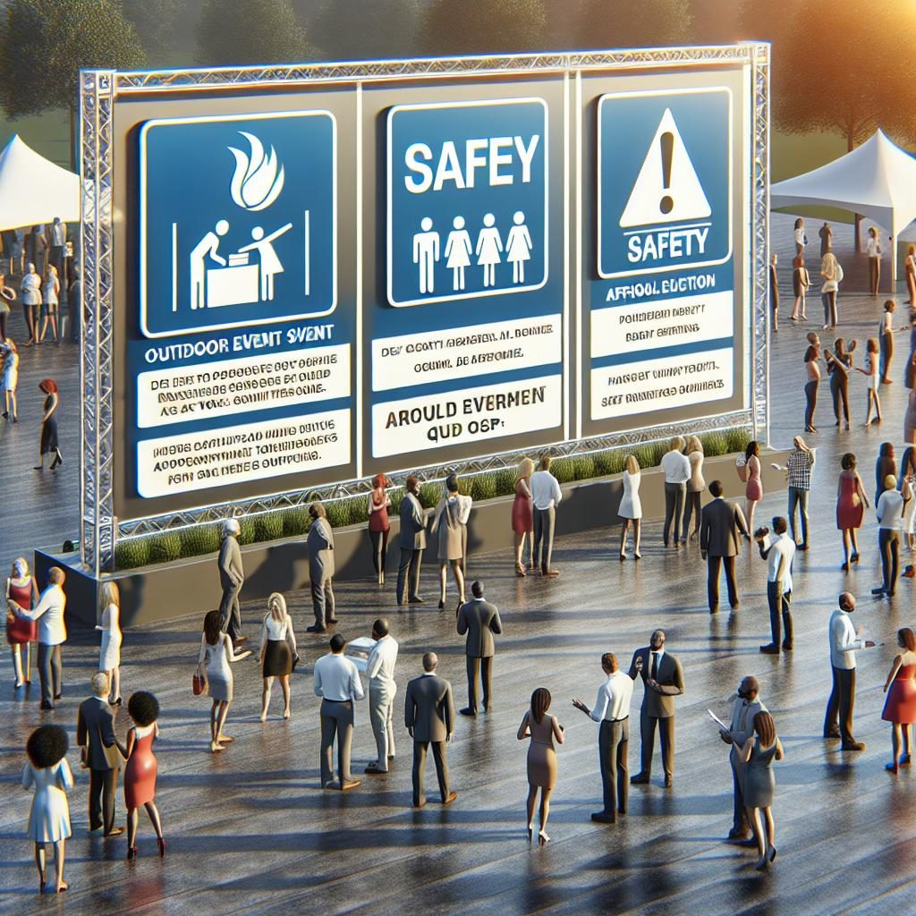 Outdoor event safety signage