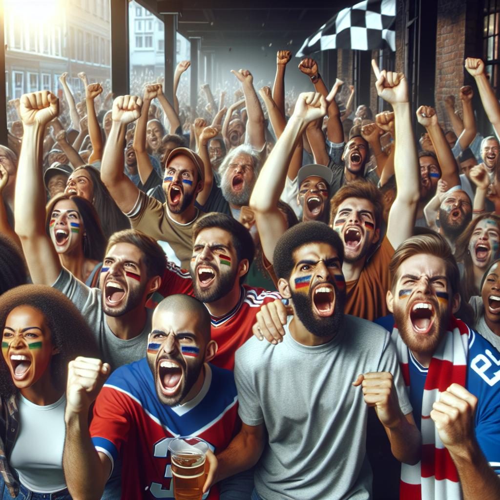 Football Fans Celebrating Together