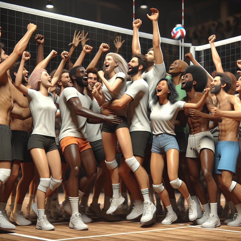 Volleyball Match Celebration