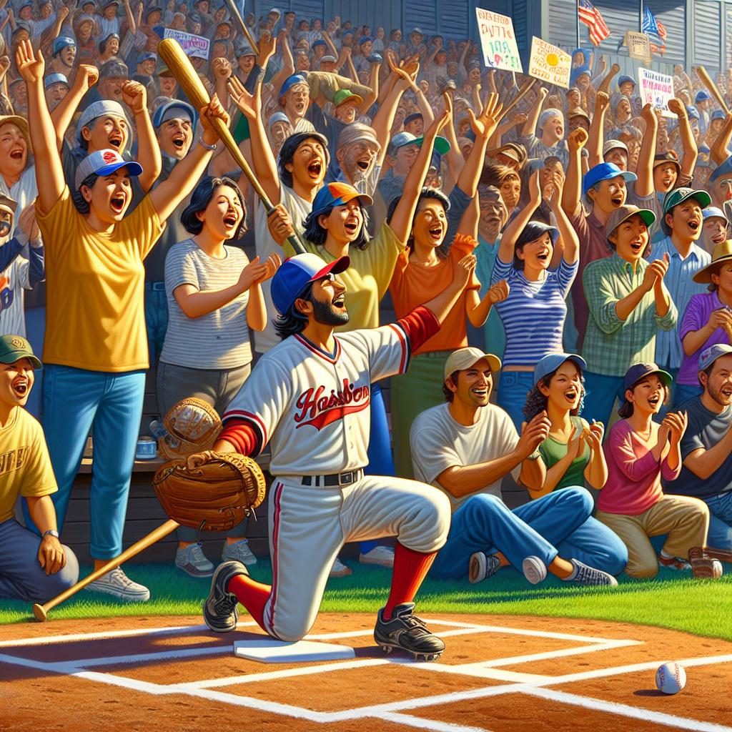 Colorful Baseball Celebration