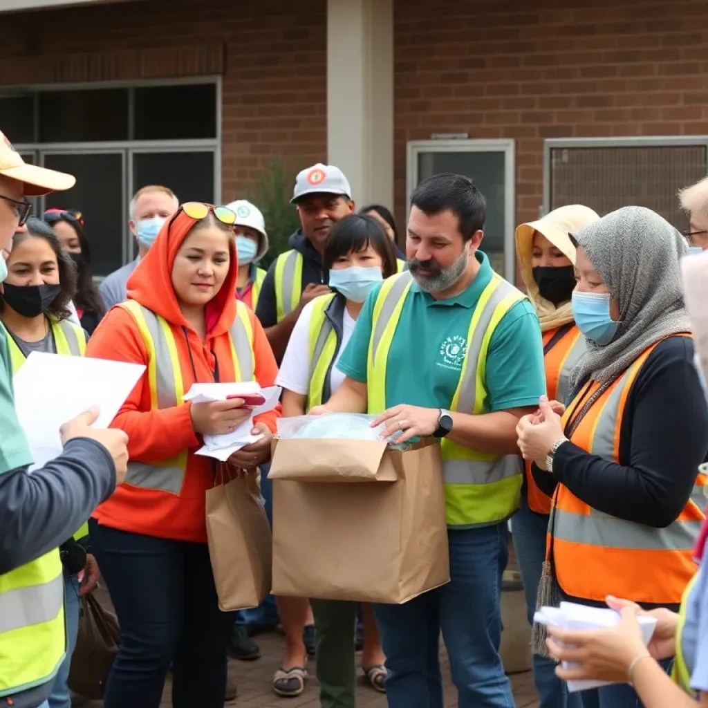 Volunteers assisting fire victims in Starkville community