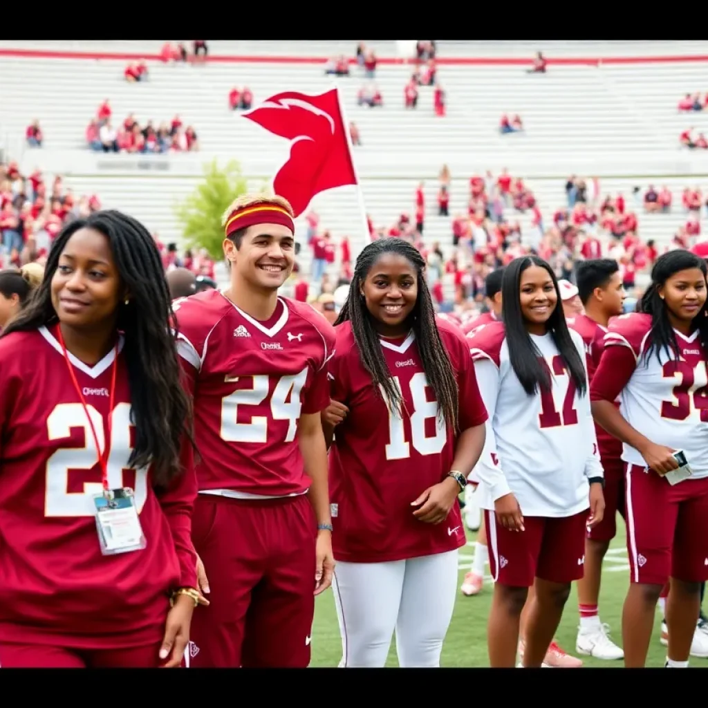 Celebration of the Cristil Society with athletes in university colors