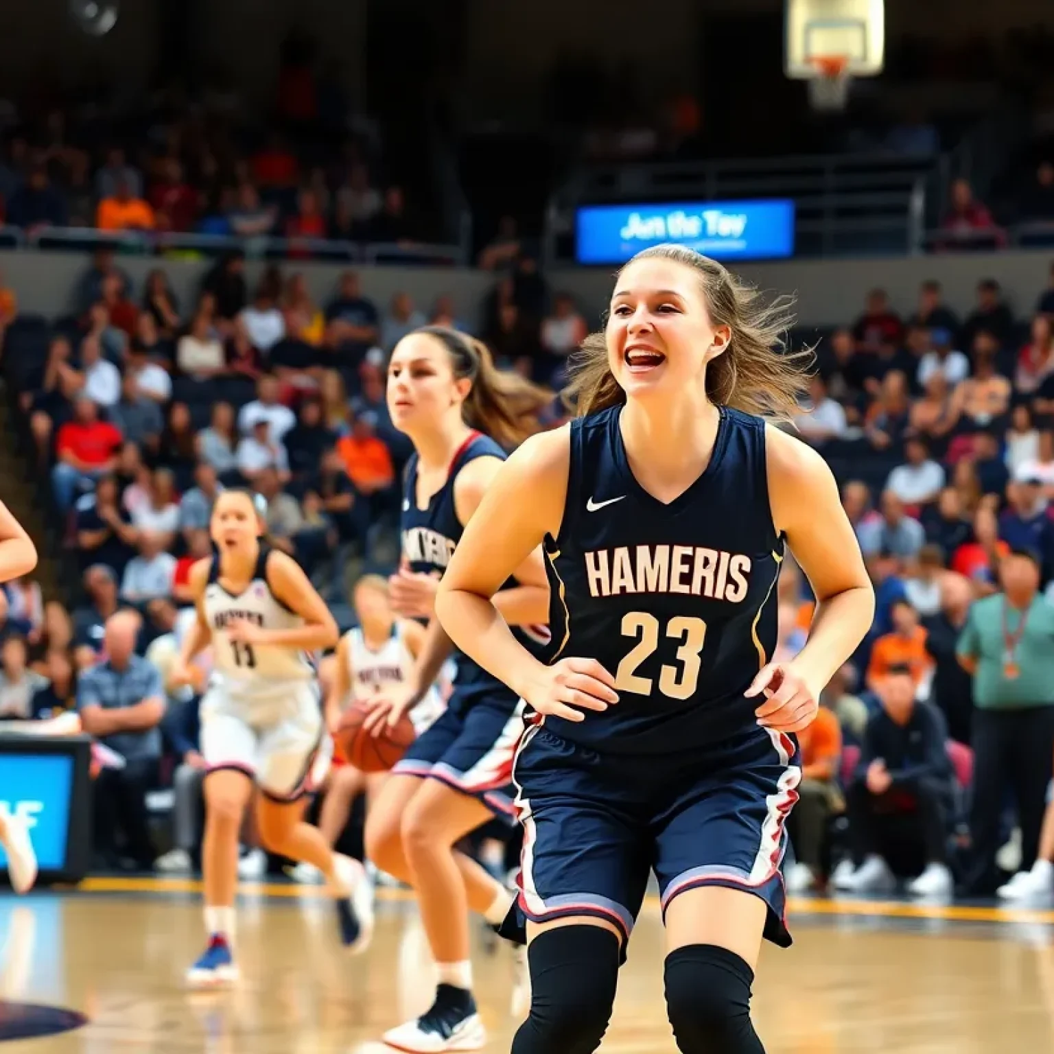 Action shot of Mississippi State Women's Basketball team during a game