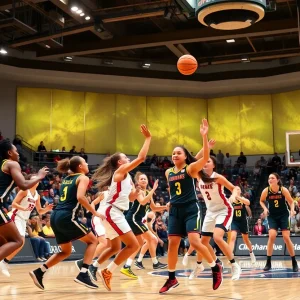 Mississippi State women's basketball team competing in a game