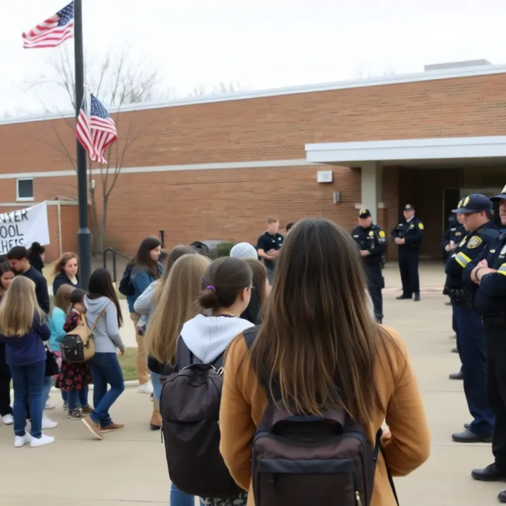 Students gathered outside Antioch High School after shooting incident