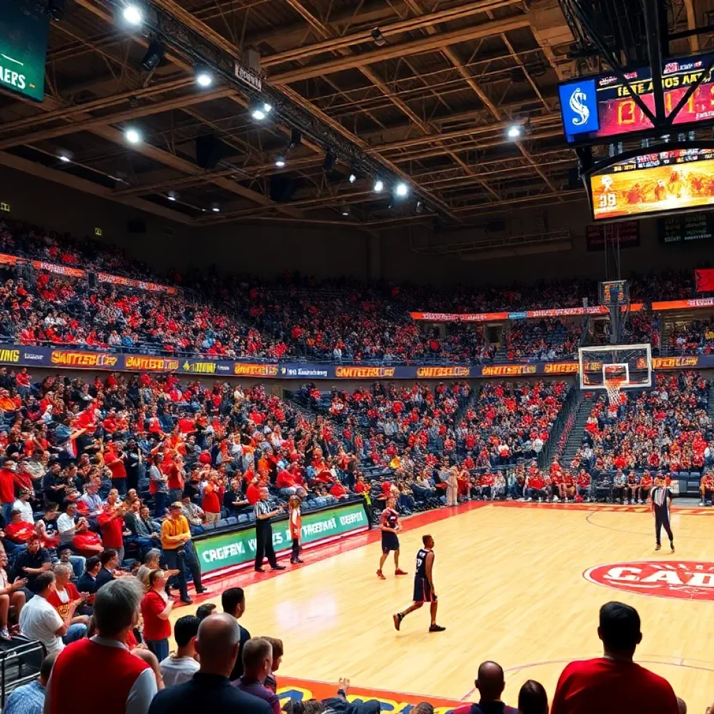 Auburn basketball team players during a game