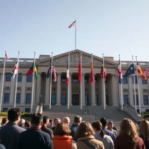 Legislative building representing new immigration policies