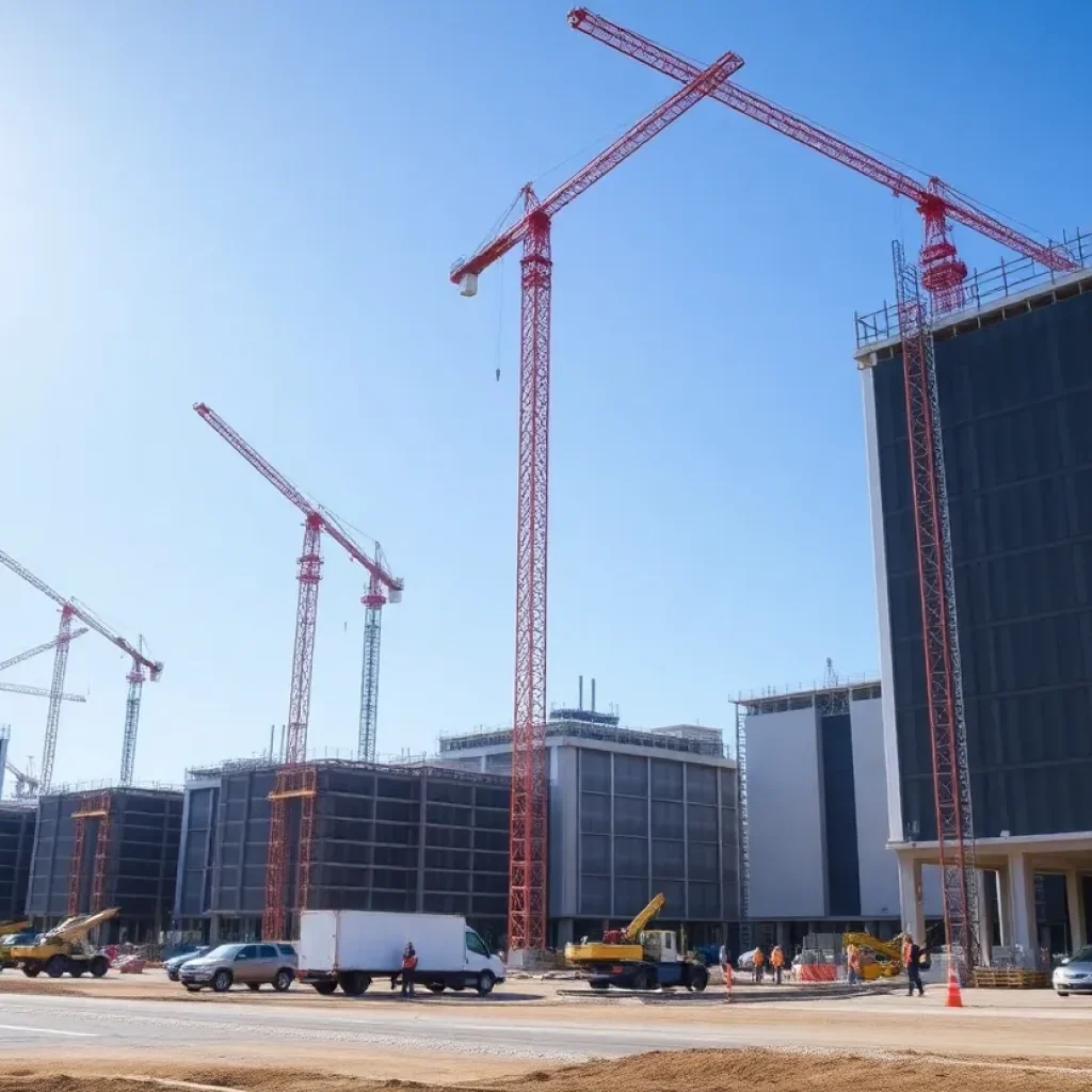 Construction site for a new data center in Meridian, Mississippi