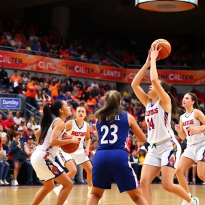 Mississippi State athletes in action against Ole Miss in a tense basketball game.