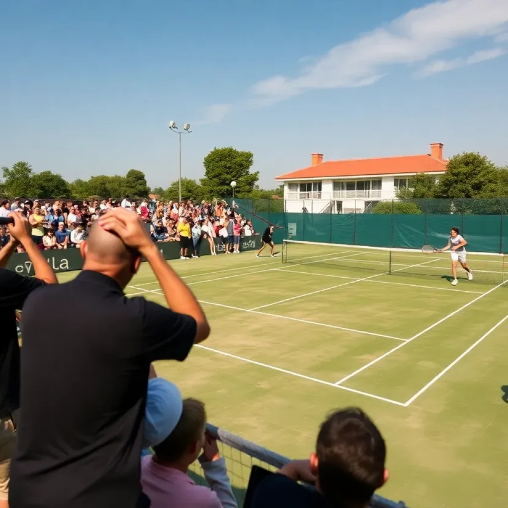 Mississippi State men's tennis team competing against Troy