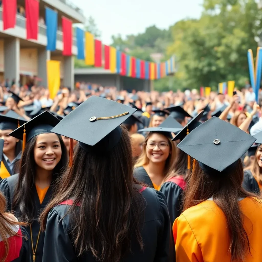 Graduates celebrating at the MSU Spring 2024 commencement ceremony