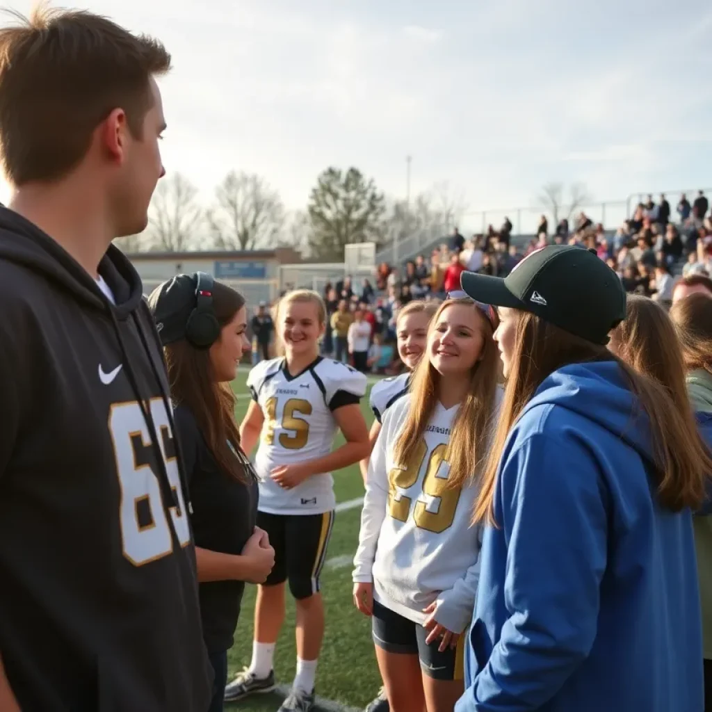 Local high school athletes and coaches in Starkville during a sporting event.