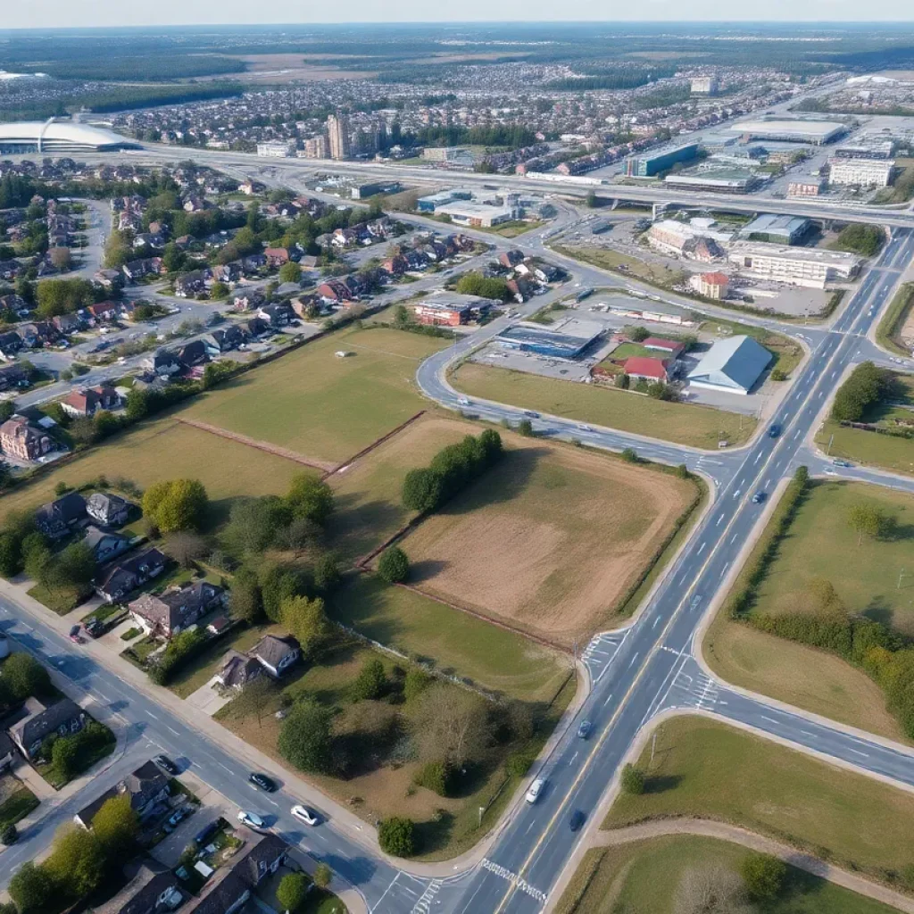 Aerial view of the Starkville condo development site near Hancock Circle