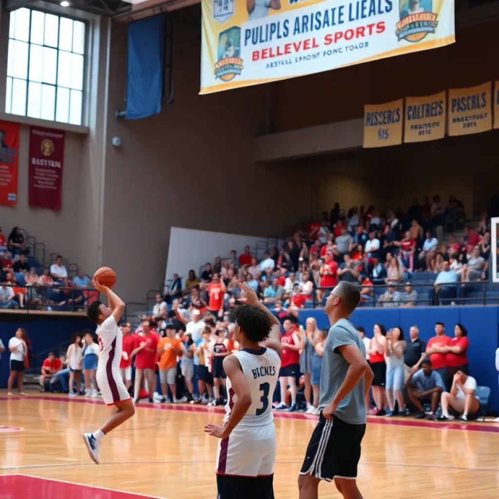 Cheering fans at a Starkville High School basketball game