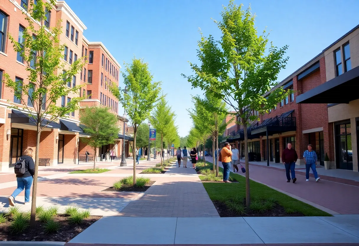 Newly planted trees along busy streets in Starkville