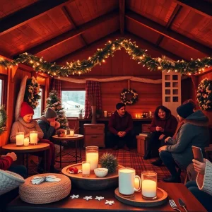 Interior of a warming shelter in West Point, Mississippi, filled with cozy seating and warm decor.