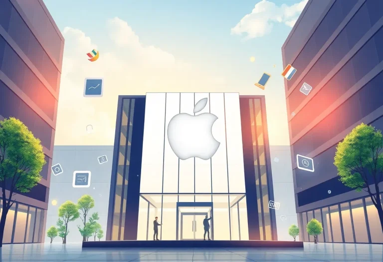 Apple office building representing innovation and admiration