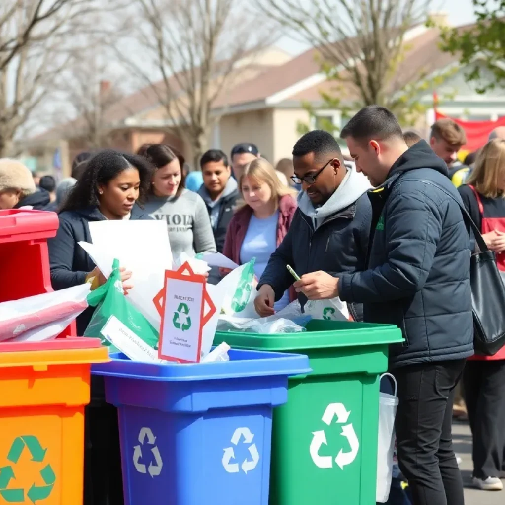 Residents participating in a community recycling event.