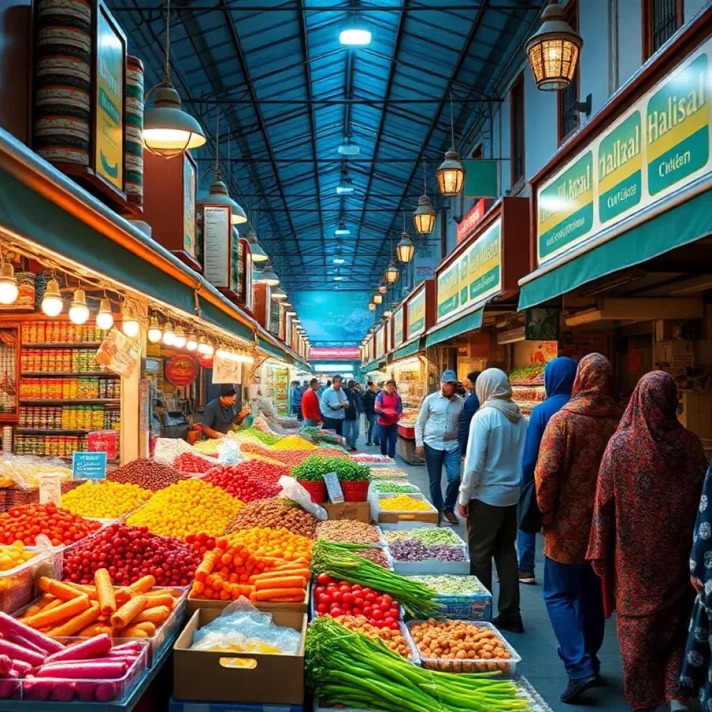 Exterior view of the Global Halal Market in Starkville, Mississippi.