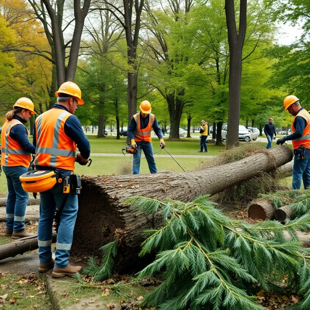 Professionals engaged in tree cutting services in Oktibbeha County