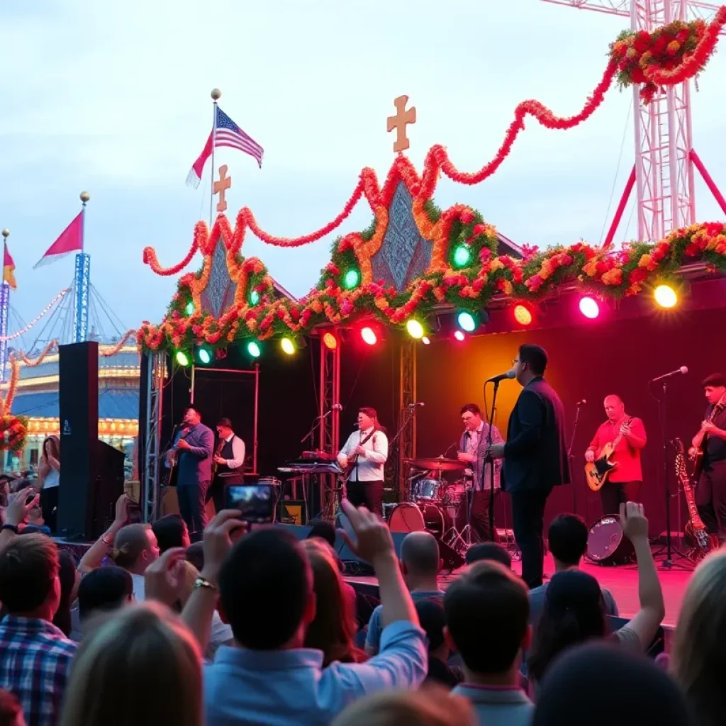 Starkville Academy Band performing on stage at Universal Studios