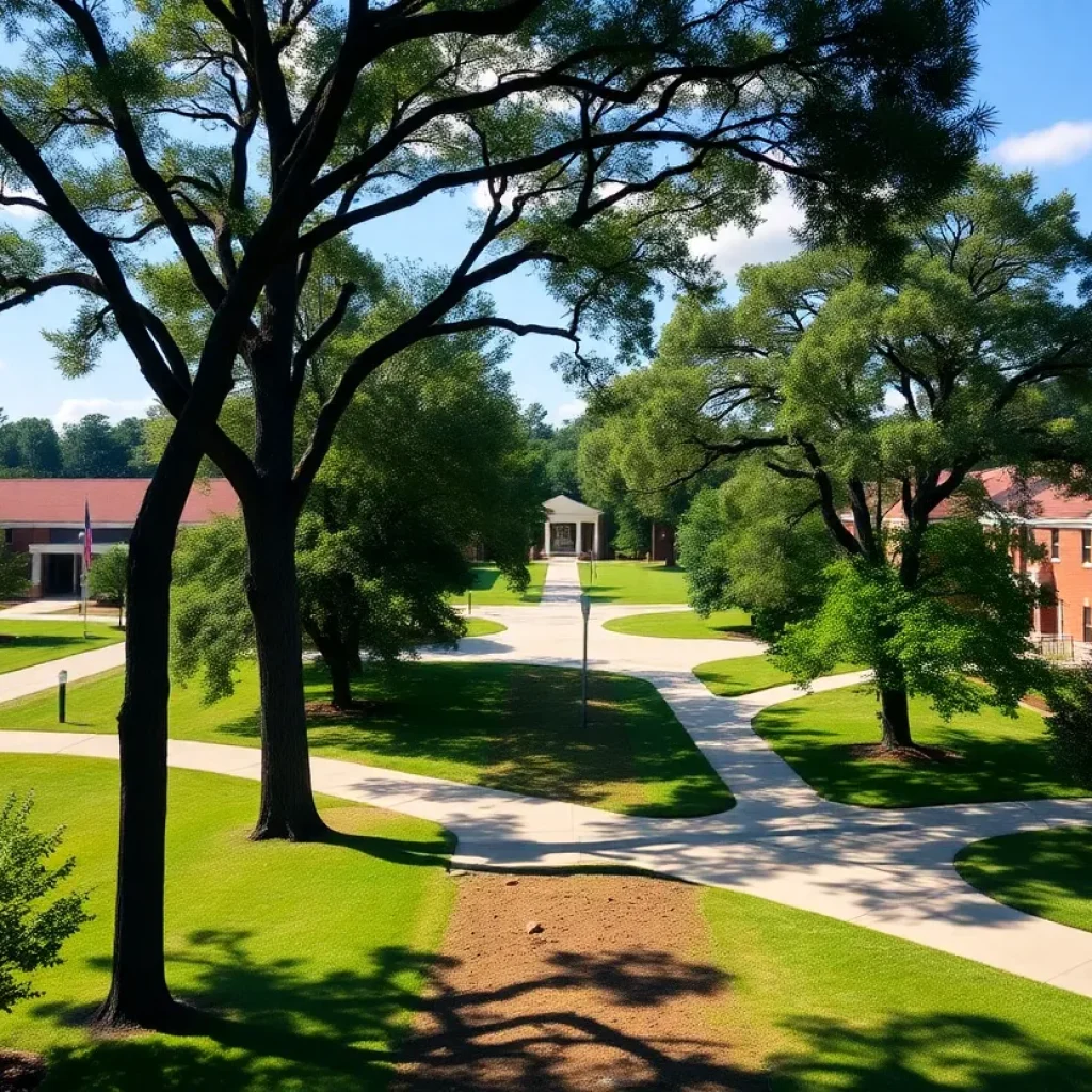 View of Starkville School District property with greenery