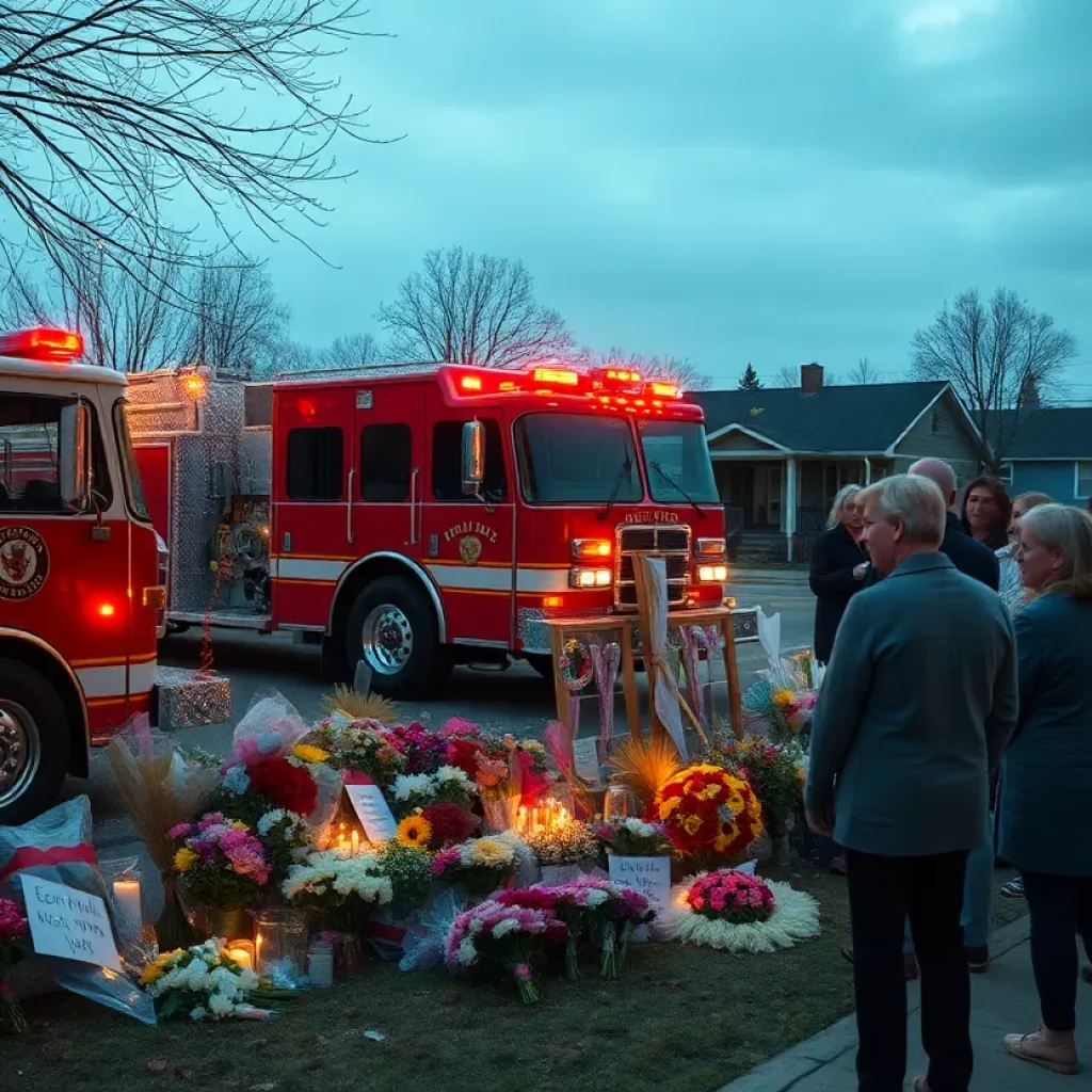 Community members mourning during fire incidents aftermath