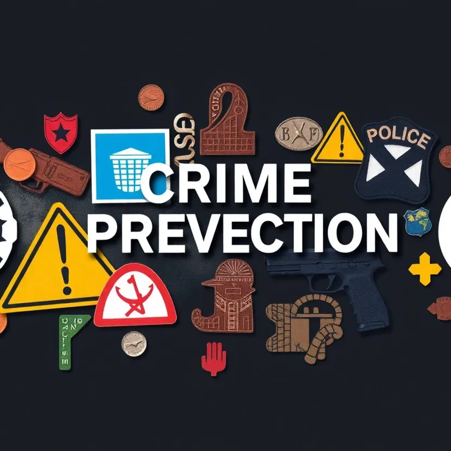 Abstract representation of crime prevention and community safety